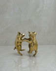 Vintage Brass Frolicking Pigs Holding Hands