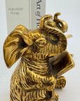 Vintage Brass Elephants Bookends-A Pair