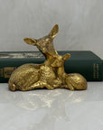 Vintage Brass Deer and Fawn