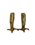 Pair of Vintage Brass Eagle Talon Candlesticks