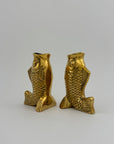 Vintage Brass Fish Vases-A Pair