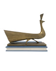 Rare Vintage Brass Peacock Statue – Mid-Century Elegance