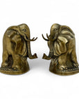 Vintage Brass Elephant Bookends-A Pair