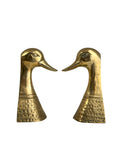 Vintage Brass Duck Head Bookends – Pair