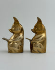 Vintage Brass Reading Pigs – Set of 2