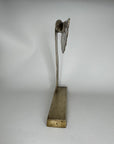 Large Vintage Brass Bird in Flight Sculpture | Modernist Crane Heron Egret Coastal Brass Art