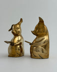 Vintage Brass Reading Pigs – Set of 2