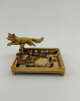 Vintage Brass Fox Trinket Dish-A Pair
