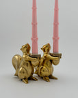 Bronze Squirrel Candleholders-A Pair