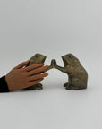 Vintage Brass Patty Cake Frog Bookends- A Pair