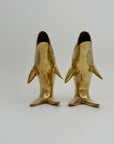 Vintage Solid Brass Dolphins – 10” Coastal Wishing Vessels/Coin Banks-A Pair