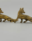Vintage Brass Foxes- A Pair