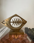 Vintage Mid-Century Modern Abstract Brass Fish Sculpture - 6 inches