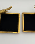 Vintage Brass Fox Trinket Dish-A Pair