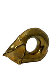 Rare Vintage Brass Ikebana Vase – Sleeping Cat Form | Mid-Century Modern Sculptural Art Vessel