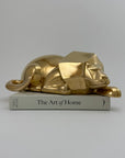 Rare Vintage Brass Lion Sculpture – Cubist Style – Substantial & Luxurious