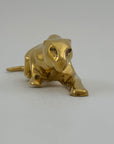 Vintage Brass Crouching Jaguar