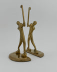 Vintage Brass Golf Bookends- A Pair By Enesco
