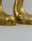 Vintage Brass Dolphin Sculptures- A Pair by Dolbi Cashier-14”