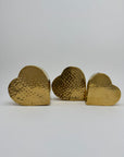 Vintage Brass Hammered Heart Shaped Vases/Planters- A Set of Three by Hosley