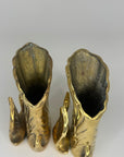 Vintage Brass Swan Vase / Cachepots (6.5”)