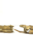 1984 Enesco Brass Deer Sculptures — Abstract Mid-Century Modern Pair, Made in Korea