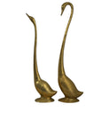 Vintage Brass Crane Pair – Tall & Graceful Bird Sculptures (32 and 28 inches)