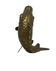 Vintage Brass Standing Fish Vase – Mid-Century Koi Style Vessel/Vase/Coin or Wishing Bank