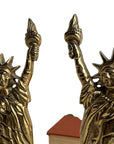 Vintage Brass Statue of Liberty Bookends (Set of Two)