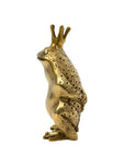 Vintage Brass Frog Prince Figurine | Mid-Century Royal Frog Statue