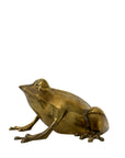 Vintage Brass Frog Figurine – Mid-Century Modern Toad Sculpture | Hollywood Regency Paperweight