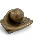 Vintage Brass Baseball Glove and Ball-A Two Piece Set