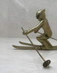 Vintage Brass Skier Figurine
