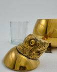 Vintage Brass Frog Lidded Trinket/Candle Pot