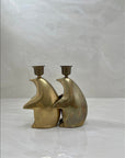 Vintage Brass Penguin Candle Holders-Pair