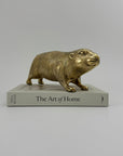 Large Vintage Brass Groundhog / Beaver Figurine -12.5” Long