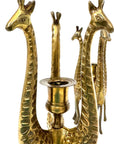 Vintage Brass Giraffe Candle Holders | Mid-Century Modern Safari Glam Pair