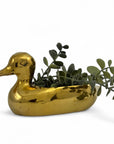 Vintage Brass Duck Stash Pot
