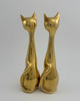 Slim MCM Vintage Brass Cats-A Pair
