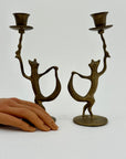 Dancing Fox Candleholders- A Pair