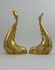 Vintage Brass Dolphin Sculptures- A Pair by Dolbi Cashier-14”