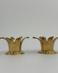 Vintage Brass Crown Candleholders-A Pair