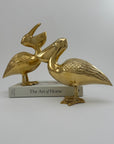 A Large Pair of Vintage Brass Pelicans-MCM