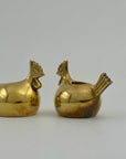 Pair of Small Vintage Brass Hen Candlestick Holders – Whimsical Farmhouse/Eclectic/Folk Art