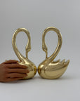 Vintage MCM Brass Swans- A Pair