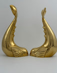 Vintage Brass Dolphin Sculptures- A Pair by Dolbi Cashier-14”
