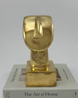 Vintage Brass Face Sculpture | Mid-Century Modern