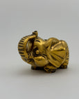 Small Vintage Brass Elephant Stash Pot / Ashtray / Trinket Holder