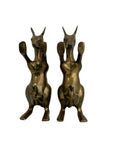 Vintage Brass Kangaroo Bookends with Joeys – Mid-Century Modern Set