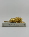 Vintage Brass Crouching Jaguar